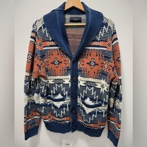 Lucky Brand Cardigan - Medium - Navy/Pattern